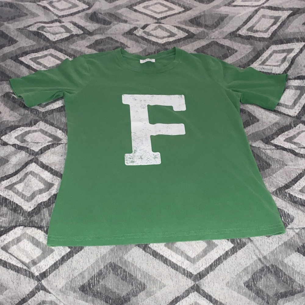 NWOT FRAME denim green “F” logo short sleeve t-shirt